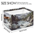 thumbnail image 4 of Yayeee Canvas Storage Basket with Handles for Shelves Fabric Bins Closet Organizer, River and Mountains, 4 of 8