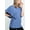 Blue, variant on Mommy Style Pretty Ruffles Dakota Nursing Top - Lounge Wear Shirt with Hidden Nursing Panel - Breathable, Lightweight and Comfortable Nursing Shirt - Stylish, Fashionable and Machine Washable
