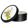 thumbnail image 1 of Silicone Non-Slip Drink Coasters with Removable Printed Absorbent Felt Pad - Set of 4 - White Wine Painting, 1 of 3