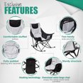 thumbnail image 5 of Rocking Camping Chair, Luxury Padded Recliner, Oversized Folding Lawn Chair with Pocket, Heavy Duty for Outdoor/Picnic/Lounge/Patio, Portable Camp Rocker Chairs with Carry Bag, 5 of 9