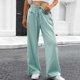 thumbnail image 5 of Pantalones de Mujer Pantalones Casuales Cordón de Cintura Larga con Bolsillo, Poliéster Todas las Estaciones de Ocio, 5 of 8