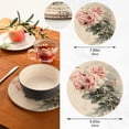 thumbnail image 3 of FREEAMG Pink Rose Flower Bee Round Cotton Thread Weave Trivets for Hot Dishes Set of 2 Sizes 7 Inch & 9.5 Inch Diameter Coasters Trivet Mats Potholders Hot Pads, 3 of 7