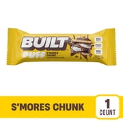 BUILT Puff Protein Bar, S'mores Chunk, 15g Protein, Collagen, 160 Calories, Single 1.52 oz Bar