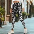 thumbnail image 4 of Renewold Camo Black Grey Yoga Leggings for Women with Pockets Elastic Trendy Exercise Yoga Pants High Waisted Full Length Graphic Pants for Running Sports Yoga, XXL, 4 of 8