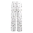 thumbnail image 4 of Women's High Waist Straight Leg Casual Pants Comfortable Daily Wear Drawstring Floral Print Design for Spring Summer and Fall Seasons, 4 of 5