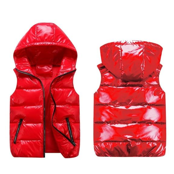 Kids Puffer Vest Hooded Sleeveless Jacket Lightweight Girls' Outerwear Jackets & Coats Girls Winter Clothes Girls Fashion 4-5 Years