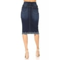 thumbnail image 3 of Fashion2Love Women's Juniors/Plus Size Elastic Waist knee-length pencil Stretch Denim Skirt, 3 of 7