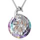 thumbnail image 1 of Collar con colgante de fénix para mujer, plata de ley 925 con regalos de joyería de cristal azul, morado, 1 of 5
