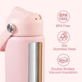 thumbnail image 6 of Daluvenix Kids Water Bottle with Straw Lid 12oz，Leakproof toddler Water Bottle for School, Insulated Stainless Steel Water Bottles for Kids BPA Free, Pink, 6 of 9