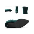 thumbnail image 2 of BLISSFUL STEP Faux Velvet Pointed Toe Stiletto Heels Over the Knee High Boots for Women Green 6, 2 of 6