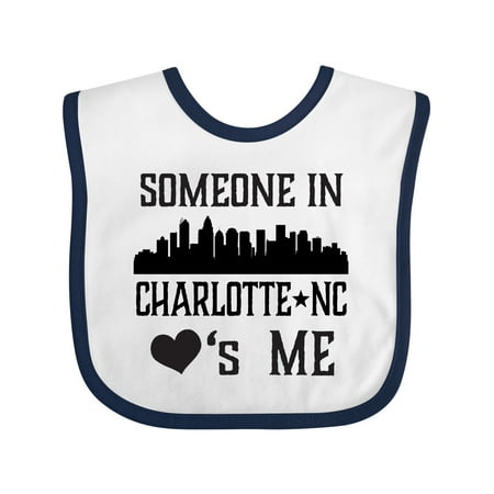

Inktastic Charlotte North Carolina Someone Loves Me Gift Baby Boy or Baby Girl Bib