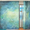 thumbnail image 2 of Splicing Pattern Watercolor Space Background Semi Sheer Curtains Window Voile Drapes Panels Treatment-55X78in for Living Room Bedroom Kids Room, 2 of 4