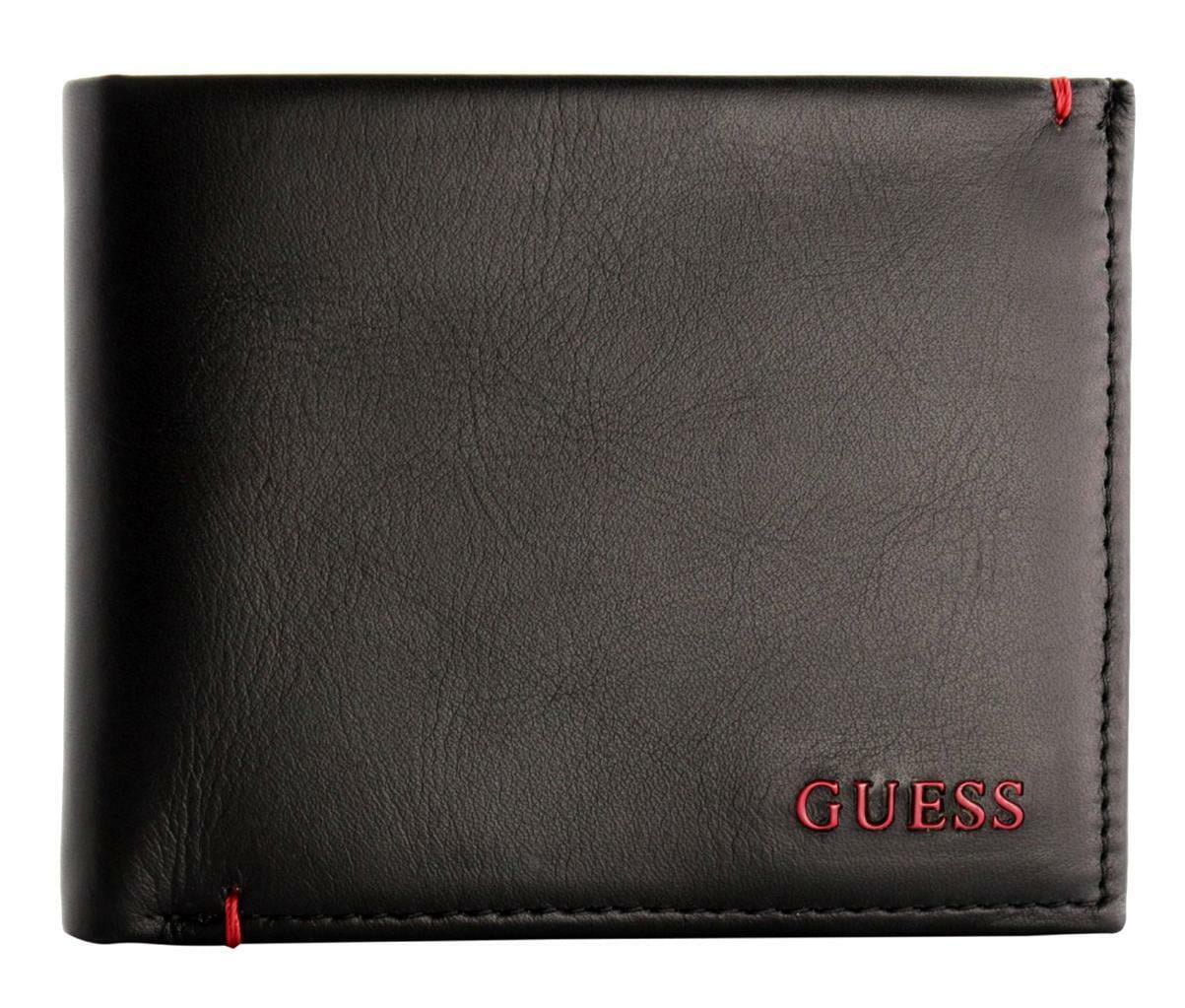 GUESS - Guess Men's Premium Leather Double Billfold Credit Card Wallet ...