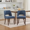 thumbnail image 4 of GAKMCIL Modern Fabric Upholstered Dining Chairs (Set of 2) with Wooden Legs, Weight Capacity 300lbs for Dining Room and Kitchen (Blue), 4 of 10