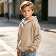 thumbnail image 4 of KyCheLot Boys Hoodie Quarter Zip Long Sleeve Textured Sweatshirt Fashion School day Activewear for Boys Age 3-14, 4 of 9