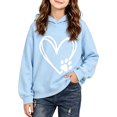 thumbnail image 2 of Atogsazn Toddler Baby Girls Oversized Hoodies Kids Casual Heart Print Long Sleeve Hooded Sweatshirt Fall Winter Blue 3-4Years Fashion, 2 of 6