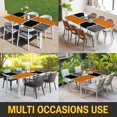 thumbnail image 5 of Orange Black Table Cloths for 5 Foot Rectangle Tables, Farmhouse Striped Modern Abstract Art Patio Waterproof Elastic Fitted Tablecloths, Washable Rectangular Table Cover for Camping, 5 of 8