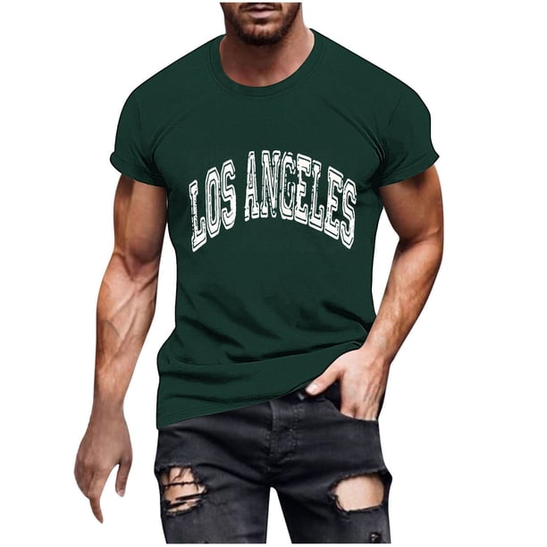 Camisetas de Manga Larga para Hombres Blusa de Cuello Redondo de Impresión Deportiva, Camiseta de Manga Corta de Moda para la Primavera Y Diaria