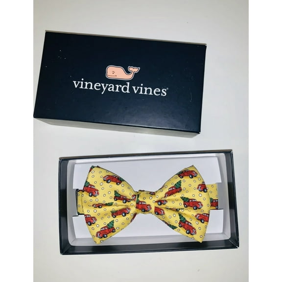 Vineyard Vines Child Bow Tie "Truck and Tree Printed Bowtie" Yellow