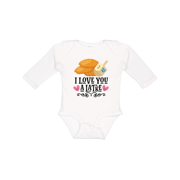 Inktastic Hanukkah Cute Latke Dreidel Girls Long Sleeve Baby Bodysuit