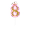 thumbnail image 3 of Decoraciones para tartas con forma de corona para niños de 0 a 8 años Velas con números sin humo para cumpleaños de niñas, 3 of 8