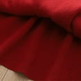 thumbnail image 4 of Odeerbi Toddler Girls Fall Winter Long Sleeve Sweater Dress Bow Ruffle Rib Knit Cotton Dress 1-8 Years Cute Lace Patchwork Round Neck Dress Toddler Clothes Red, 4 of 9