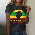 thumbnail image 2 of Penkiiy Black History Month Shirts for Women Women's Black Month Printed Round Neck Short Sleeve T-shirt Top L Multicolor, 2 of 5