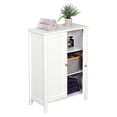 thumbnail image 2 of Tcbosik Wood Floor Storage Cabinet Bathroom 2-Doors Cabinet with Adjustable Inner Shelves, White, 2 of 10