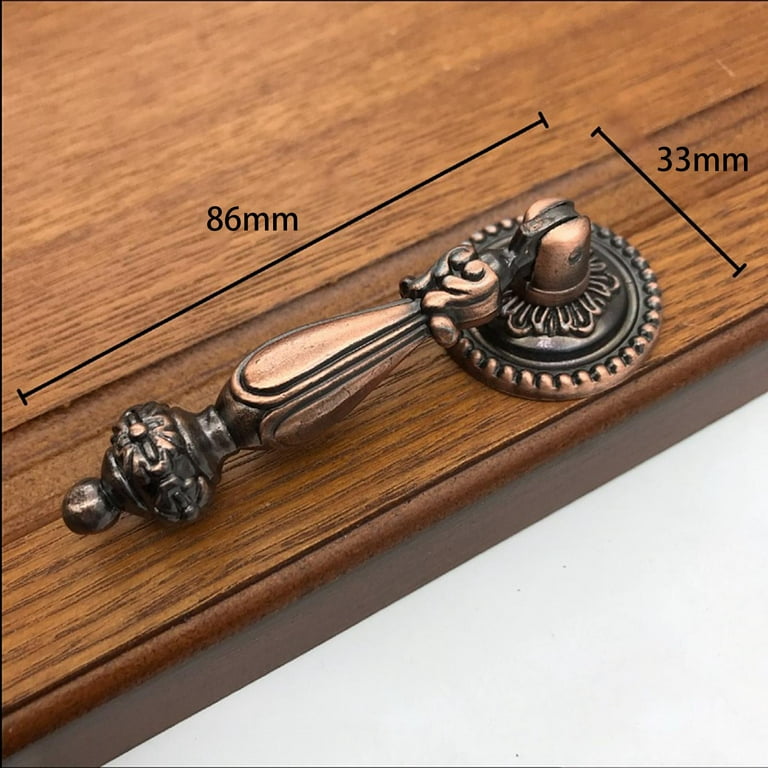 Dophee 2Pcs Antique Bronze Cabinet Knobs | Vintage Drawer Pulls Handles 83mm X 31mm | Zinc Alloy With Screws For Furniture 2 thumbnail image