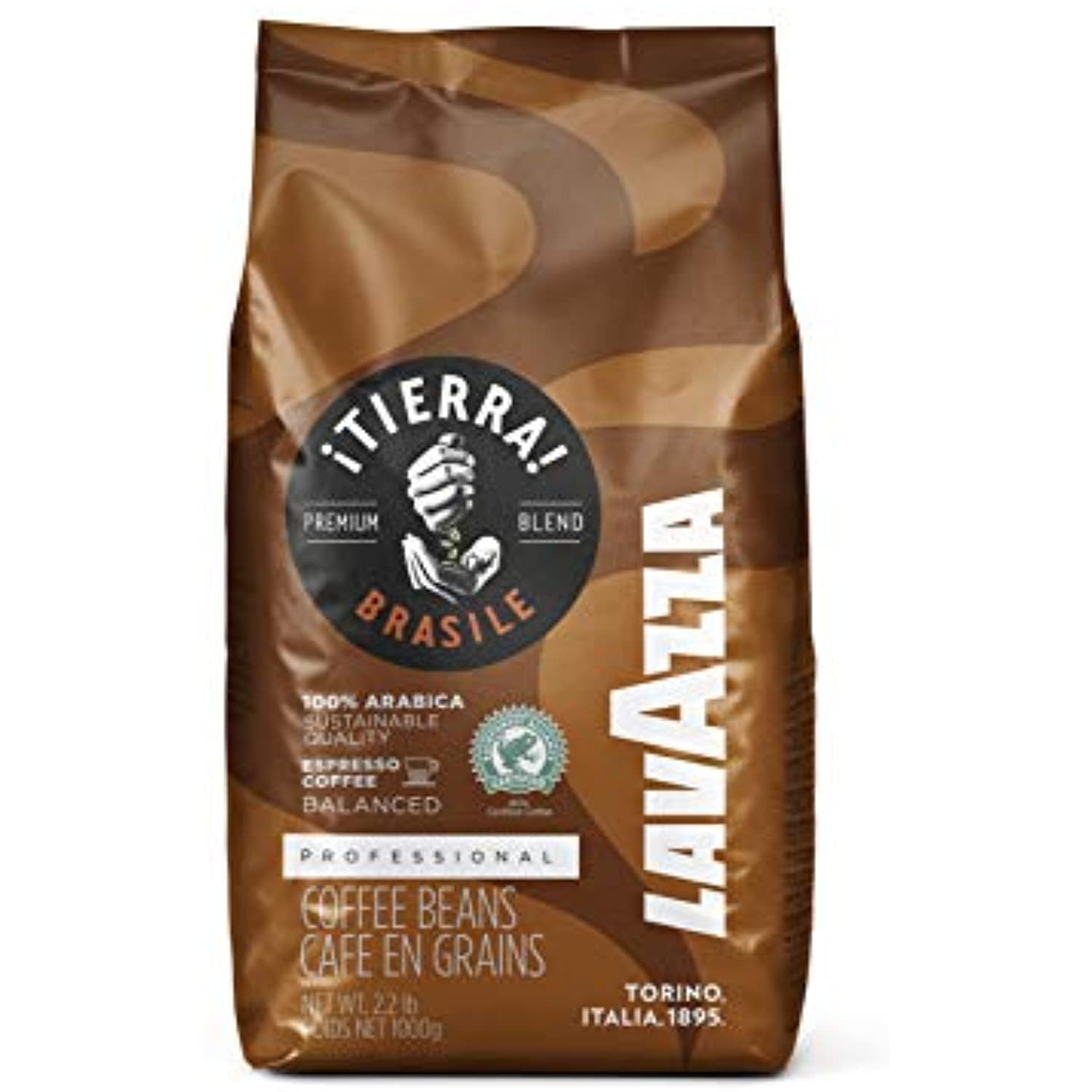 Lavazza ¡Tierra! Brasile 100 Arabica Whole Bean Espresso ,Aromatic