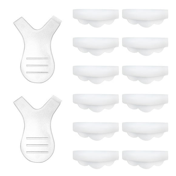 Almohadillas de rizador de pestañas de silicona de 12 piezas con pinceles de pestañas de 2 años