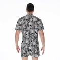 thumbnail image 2 of Monochrome Skull Flowers Pattern Short Sleeve Men'S Rompers, Skull Lover Gifts Casual Summer Jumpsuits Outfit, 2 of 4