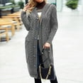 thumbnail image 2 of Aoochasliy Womens Cardigan Clearance Knit Mid-length Irregular Lapel Sweater Buttons Cardigan, 2 of 6
