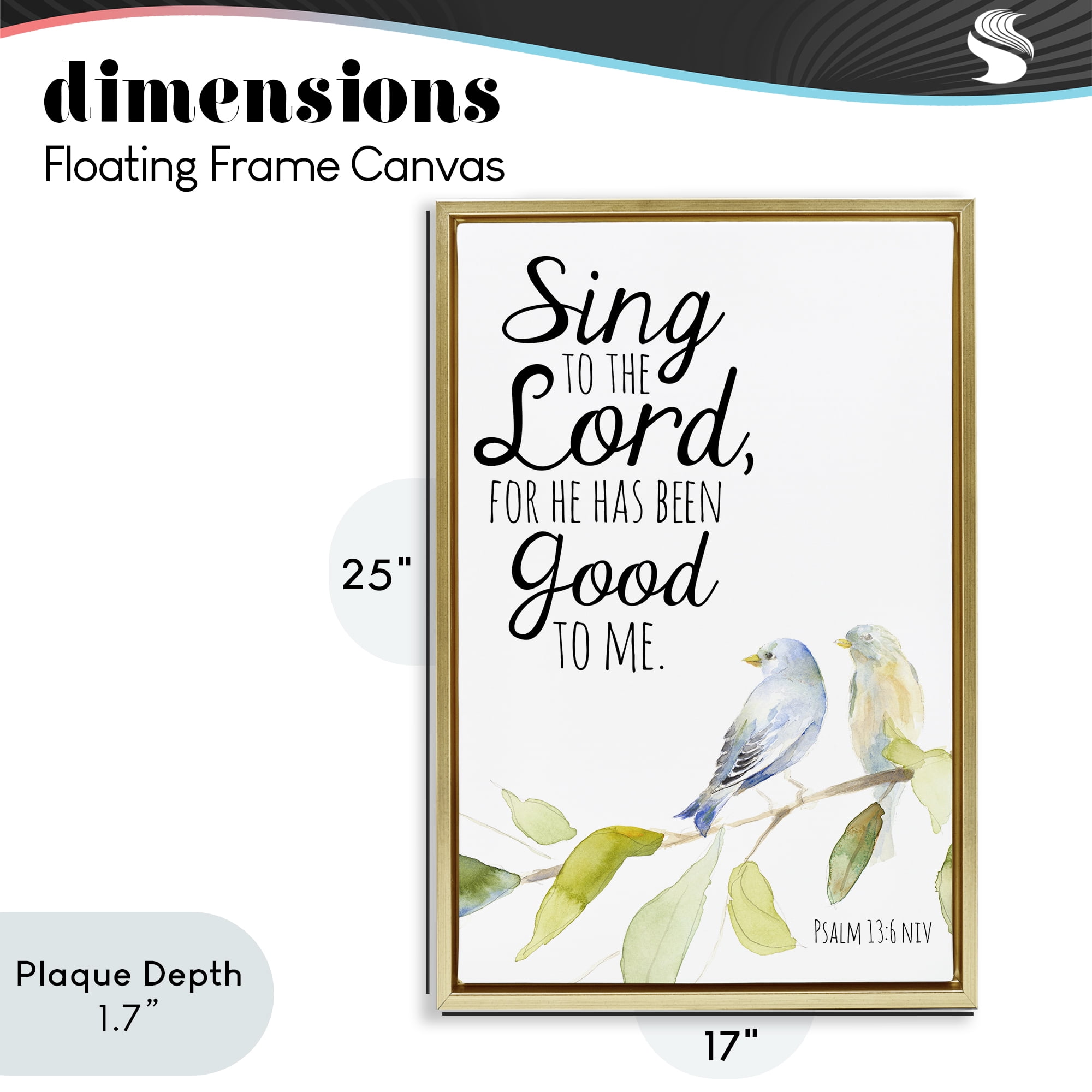 Stupell Industries Sing To The Lord Gold Framed Floater Canvas Wall Art, design by Lanie Loreth