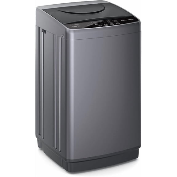 Simenmax Portable Washing Machine, 7.7 lbs Compact Laundry Washer with Stainless Steel Drum, 10 Wash Cycles & LED Display for Home, Apartment, Dorm, RV,Gray