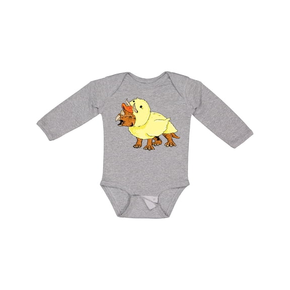 Inktastic Easter Duck Triceratops Boys or Girls Long Sleeve Baby Bodysuit