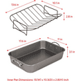 thumbnail image 5 of Glad Roasting Pan Nonstick 11x15 - Heavy Duty Metal Bakeware Dish with Rack, 5 of 5