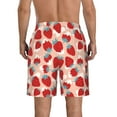 thumbnail image 3 of Yiaed Red Strawberry Print Men's Swim Trunks with Lining Quick Dry Sports Shorts Beach Shorts Boardshorts-3X-Large, 3 of 5