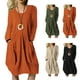 thumbnail image 5 of Vestido Nikou de Cuello redondo vestido de mujer manga larga plisado casual, 5 of 6