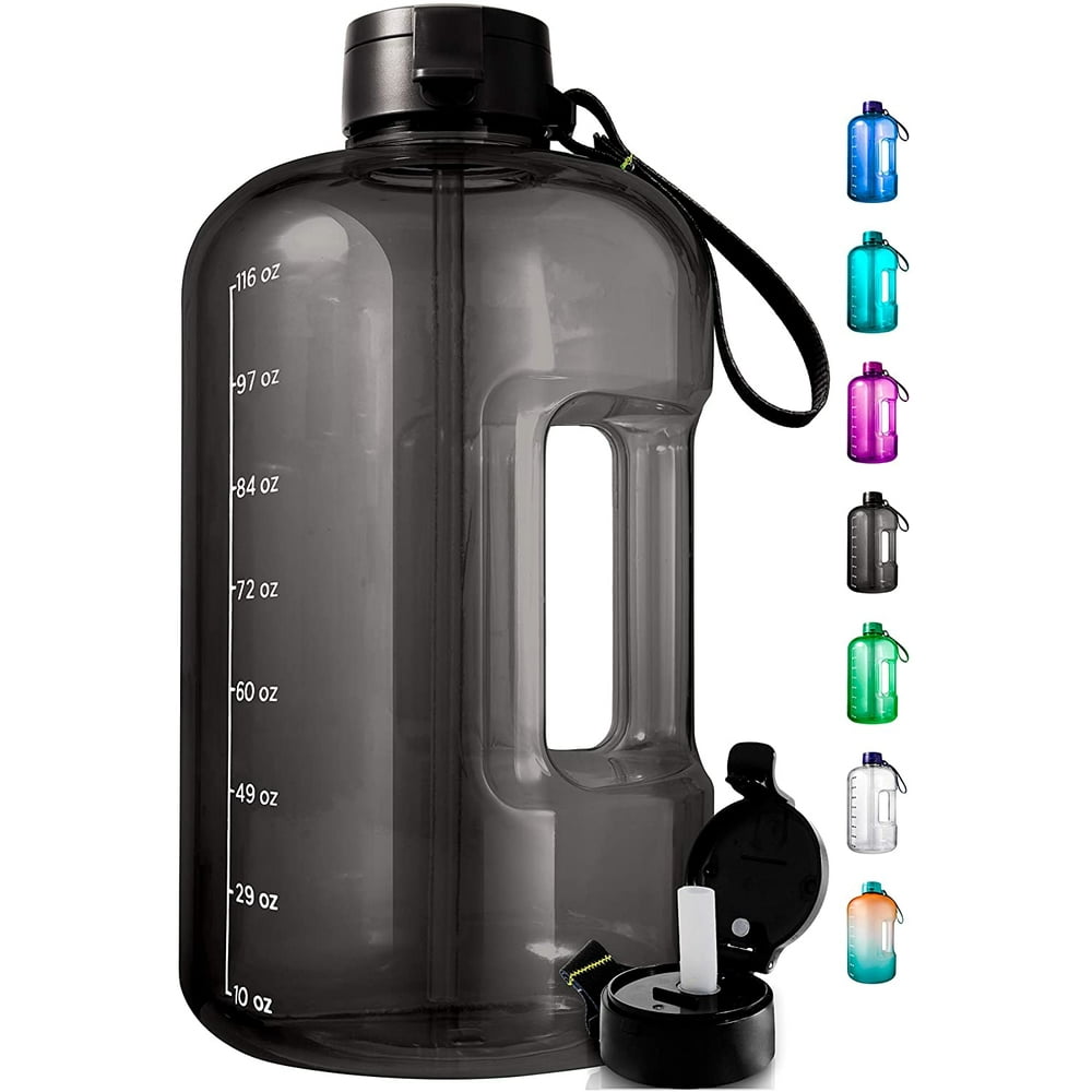 AQUAFIT 1 Gallon Water Bottle with Time Marker Large Water Bottle