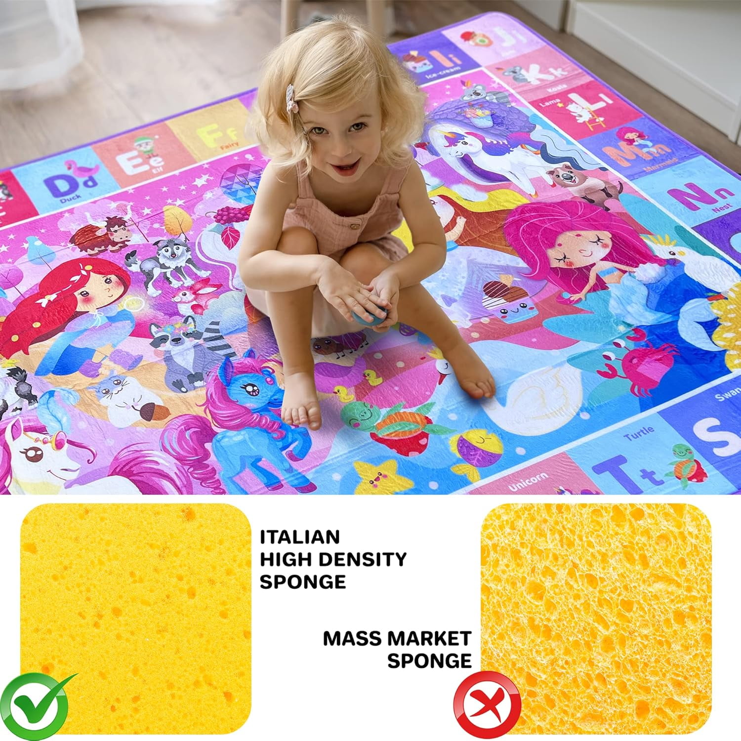 Quokka Non-slip Educational Crawling Play Mat for Babies and Toddlers - Soft Plush Alphabet Mat