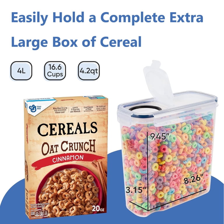Behome 4-Pack Cereal Containers 135oz Pantry Storage photo 7