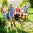 thumbnail image 2 of Table de Grill avec Hauteur Réglable jusqu'à 28” (71 cm), Table de Camping Pliante Robuste en Forme de X, Support Stable pour BBQ et Four de Table, Charge de 180 Lb, Légère pour la Cuisson Extérieure, 2 of 9