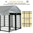 thumbnail image 6 of YRLLENSDAN 4 x 4 x 4.4 Ft Dog Kennel Outdoor Dog Pen Playpen House Heavy Duty Dog Crate Metal Galvanized Welded Pet Animal Camping Cage Fence with UV-Resistant Waterproof Cover and Roof, 6 of 7