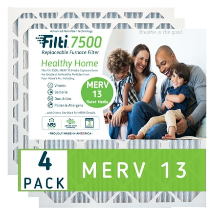 

Filti 7500 Pleated Home HVAC Furnace 20x25x1 MERV 13 Air Filter (4 Pack)