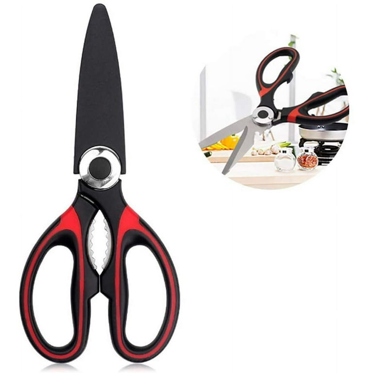 Kitchen Shears Scissors, iBayam 3-Color Stainless Steel Dishwasher Safe  Food Scissors for Herbs Chicken Meat Poultry Fish BBQ, 8 Inch Utility  Cooking