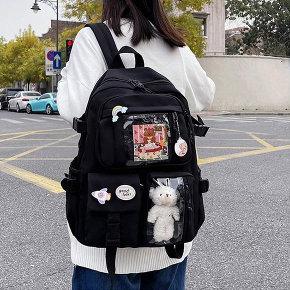Mochila para mujer BLESIY a prueba de robos impermeables para estudiantes color negro