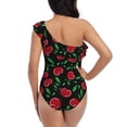 thumbnail image 5 of Gaeub Cherry Women's One Shoulder Ruffle Tummy Control Swimwear for Swimming Surfing Beach Party - Small, 5 of 8