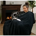 thumbnail image 2 of Chanasya Chenille Knit Super Soft Velvety Texture Throw Blanket - Cozy Classy Elegant Decorative with Subtle Shimmer for Sofa Chair Couch Bed Living Bed Room Dark Gray Blanket -(50x65 Inches) Charcoal, 2 of 3