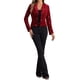 thumbnail image 2 of BLAZER METÁLICO DE VELVET CON ESTRELLAS PARA MUJERES CHIC IMPRESO DE UNA SOLA BOTÓN TAMAÑO XL ROJO-ESTRELLA, 2 of 6